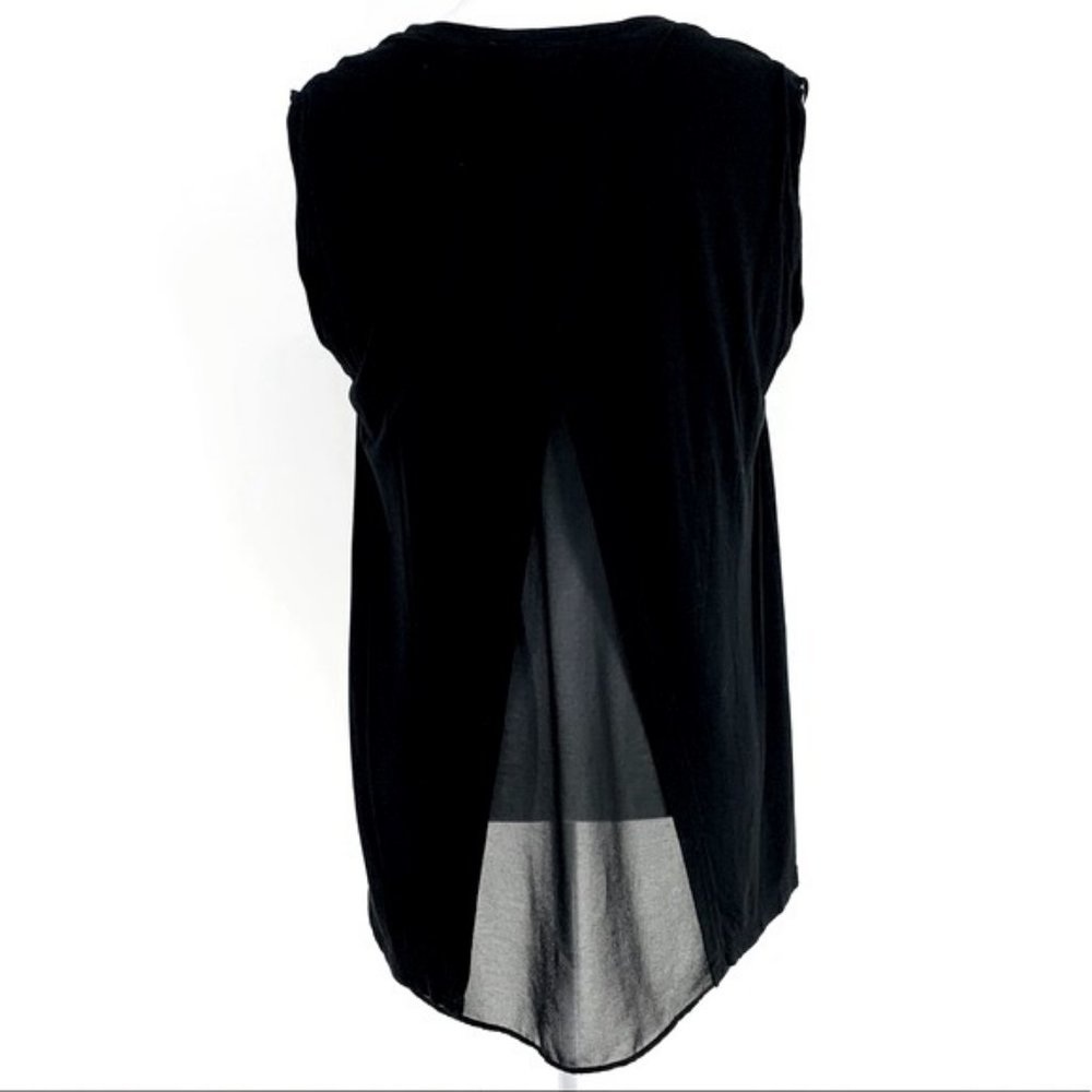 BCBGMAXAZRIA / Black Tank Top Sheer Panel / Medium